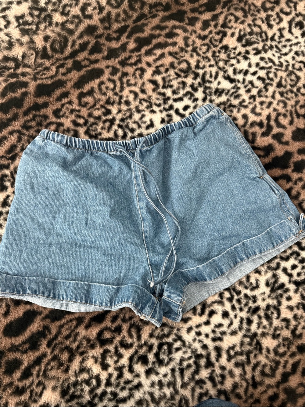 H&M Light Blue Denim Drawstring Shorts